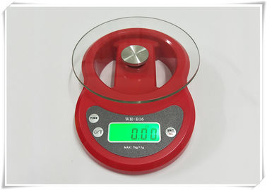 中国 食糧の重量を量る台所のための緩和されたガラスの家の電子スケールの赤い色 サプライヤー